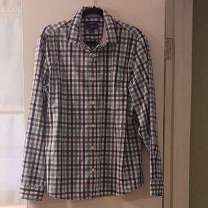 SPECIAL 2/$25 Men's Blue and White Checkered Shirt